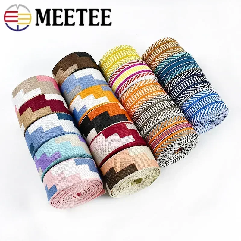 

2/5Meters 3/2'' 38mm Polyester Jacquard Webbing for Luggage Decoration Ribbon Tape DIY Bags Shoulder Strap Sewing Bias Accessory