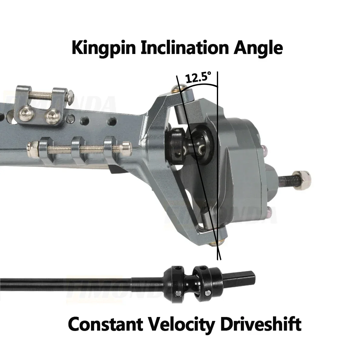 Aluminum Offset F9 Portal Axle with Adjustable Upper Link Mount Constant Velocity Driveshift for 1/10 RC Crawler Capra Wraith