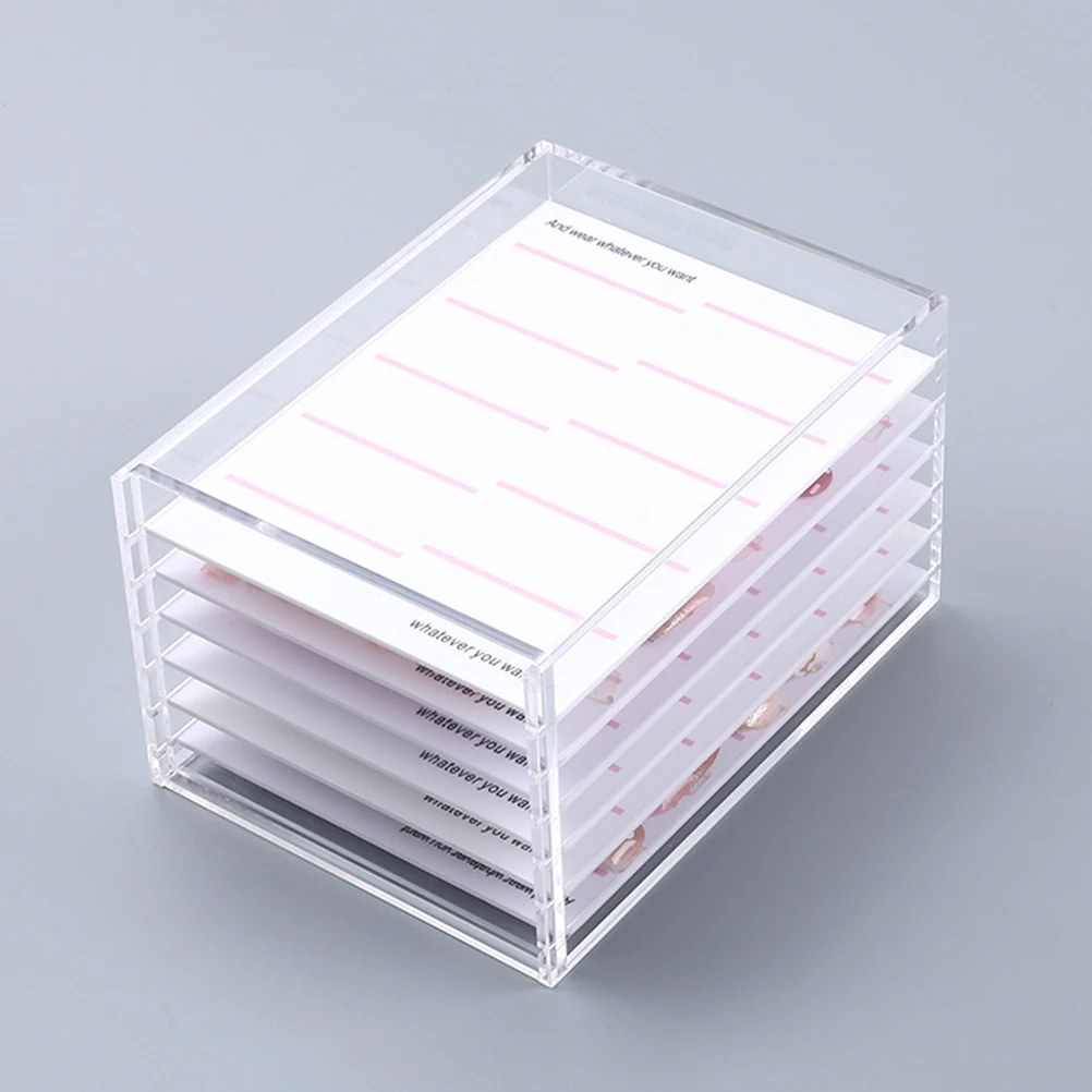 

6-Tier Art Storage Box Clear Acrylic Organizer Case For Nail Decor Accessories Fake Nail Storage Manicure Salon Supply Display