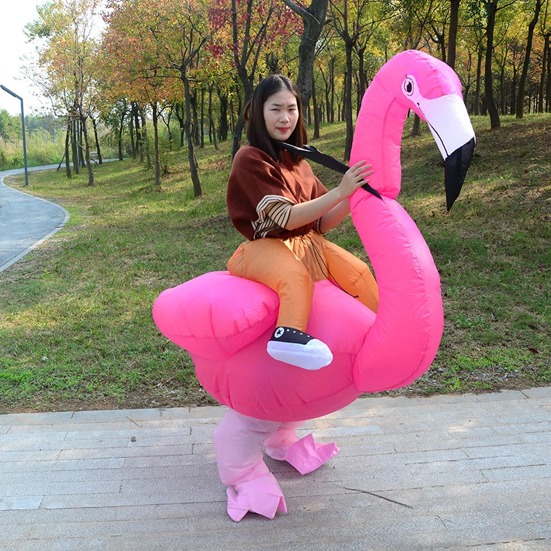 Flamingo Inflatable Costume Christms Mascot Halloween Costume For Women Adults Kids Cartoon Anime Mascot Cosplay For Party