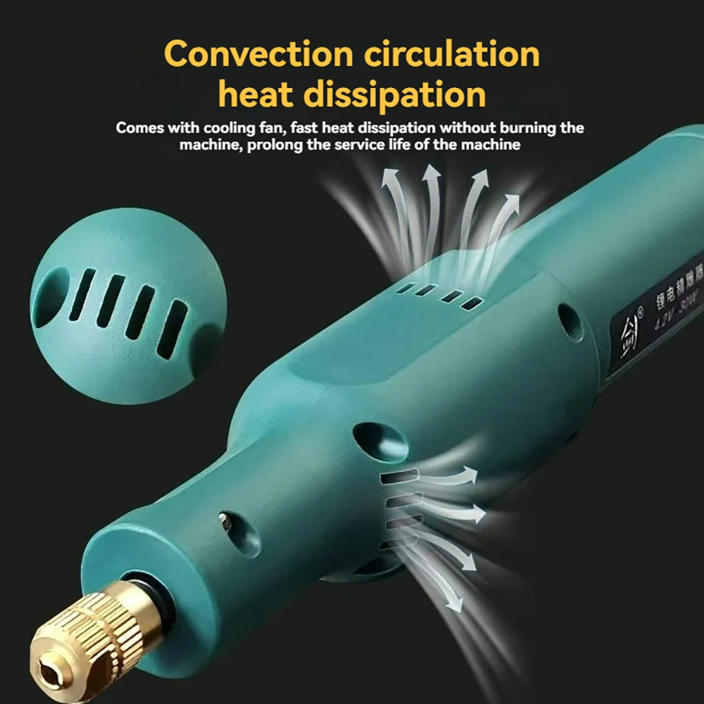 15000RPM 4.2V 20PCS Blade Carpenter Root Sculpture Mini Power Carving Chisel Carpentry Lithium Electric Carving Knife Chisel Set