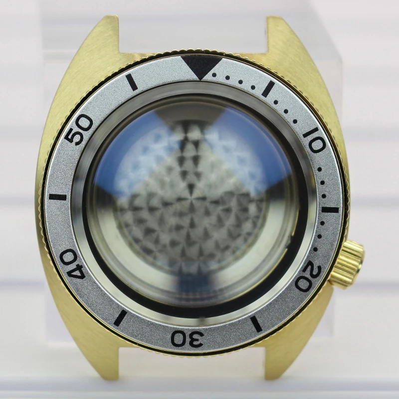 

Waterproof 41mm Gold pvd Watch Case For Seiko NH35 NH36 NH34NH38 28.5mmDial Mod Abalone With Chapter Ring Sapphire Crystal Glass