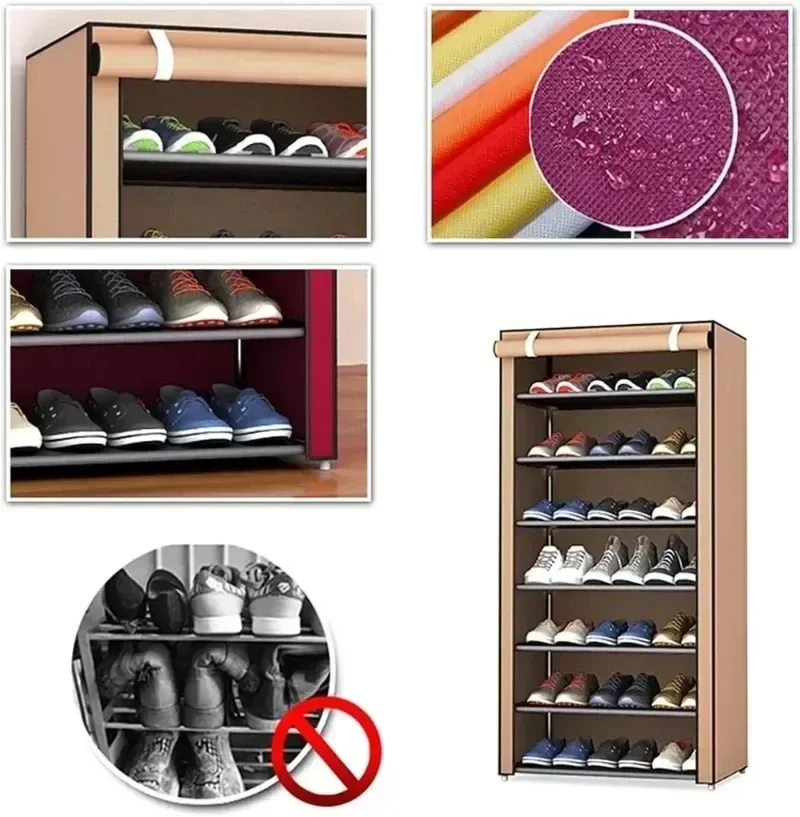 Multi-layer Shoe Rack Simple Assembly of Non-woven Corridor Entrance Bracket To Save Space Home Furniture Dustproof Shoe Rack