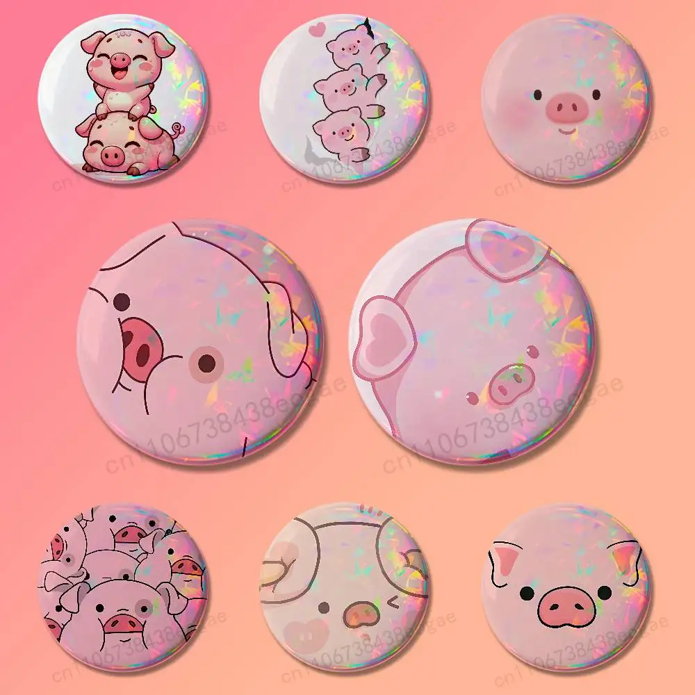 

Cute Cartoon Pink Pig Badges 25 32 44 58 75 mm Cartoon Brooches Cosplay Pins Backpack Shoes Hat Accessories Lover Gifts