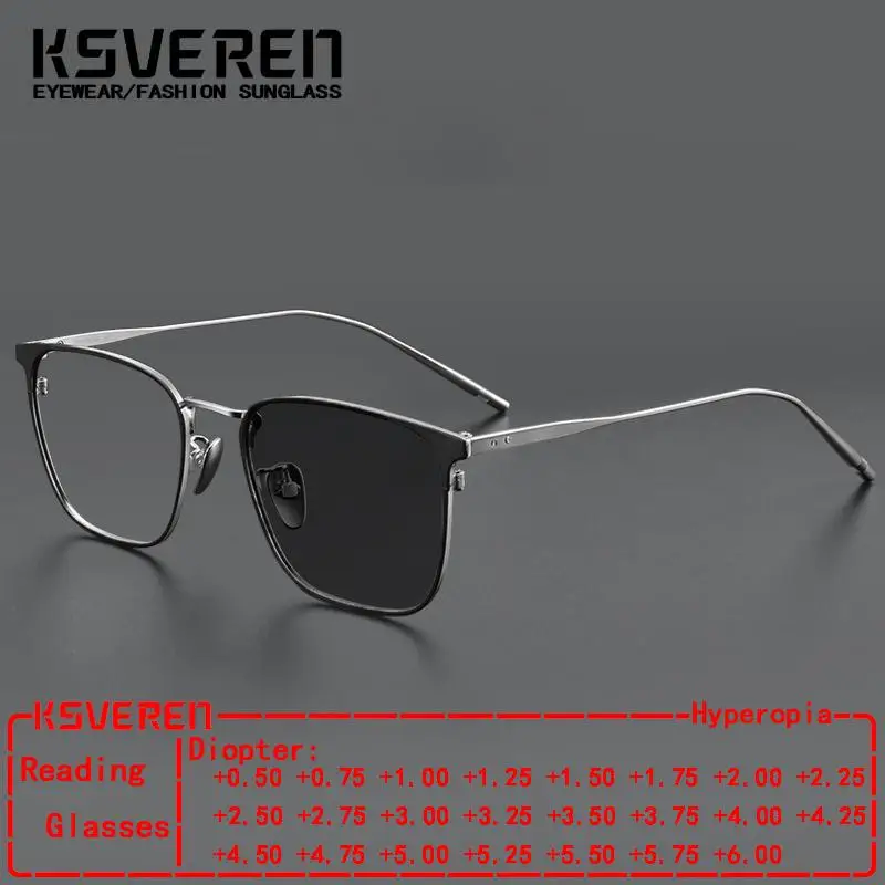 

Men Ultra Light Pure Titanium Reading Glasses Business Retro Casual Square Prescription Eyeglasses Optical Glasses Frames Glasse