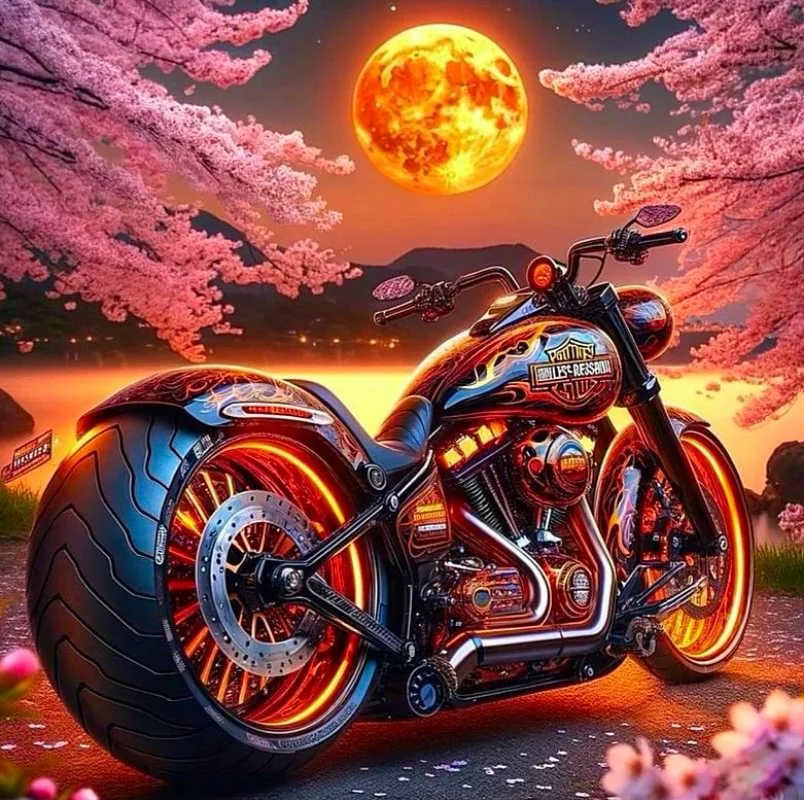 Motorrad 5D DIY Diamant-Malerei Kreuzstich-Kunst Mosaik Vollrunde Stickerei Heimdekoration Wandkunst Geschenk für Erwachsene