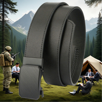 TUSHI Leather Tactical Belt for Men with Luxury Automatic Buckle High Quality IPSC Girdle Black Designer Belt