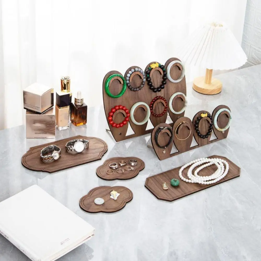 

Durable Wood Bracelet Tray Hand Bangle Storage Case Necklace Display Stand Ornaments Organizer Jewelry Holder Women