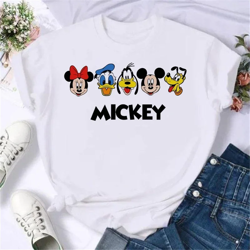 

Mickey Mouse Donald Duck Women's Summer T-Shirt Family Parent-Child Clothing Casual Comfort Oversized Short Sleeve Men Women