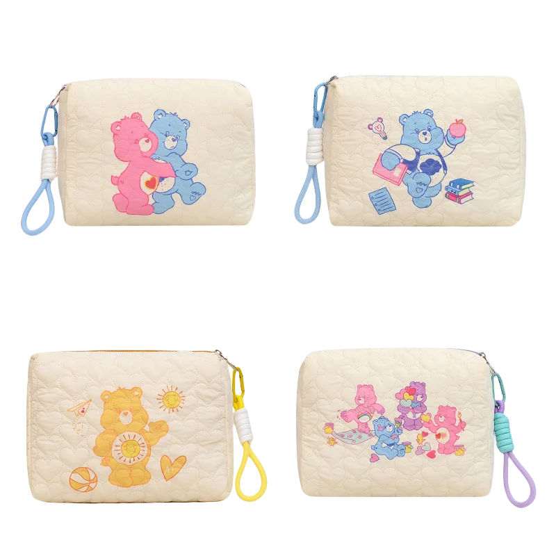 

23cm MINISO Cartoon Carebears Portable Toiletry Storage Bag Cute Large Capacity Skin Care Cosmetic Bag Underwear Storage Gifts