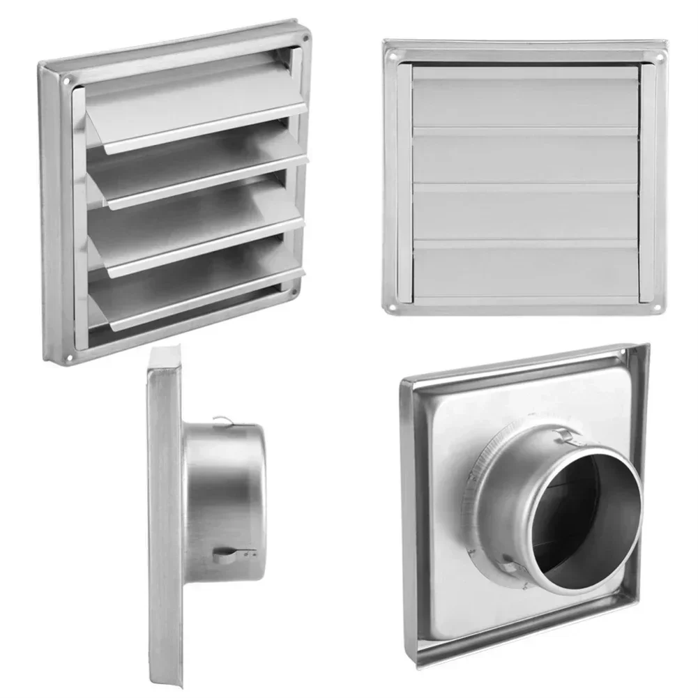 Rainproof Cap Stainless Steel Vent Silver Stylish Wall Rain Cap Anti-rust External 304 Stainless Steel Air Outlet