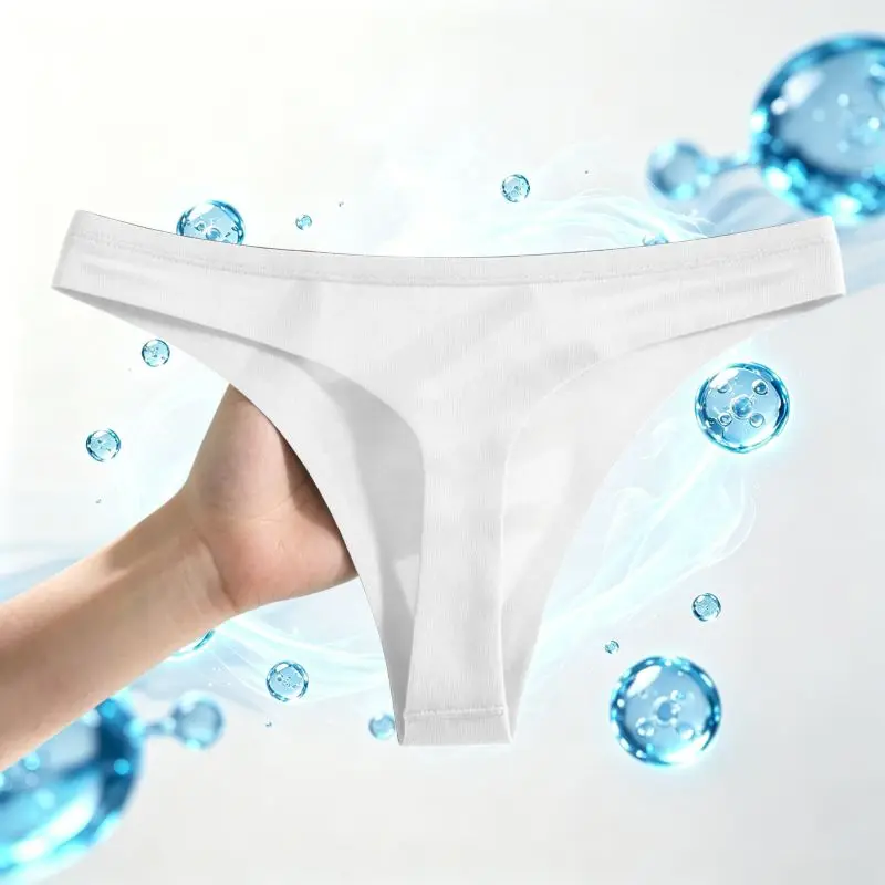1/3Pcs Set Men's Breathable Sport Fitness Underwear Daily Gym Wear Sexy Zero Seam Thong Ice Lightweight Contour Pouch G-String view 5