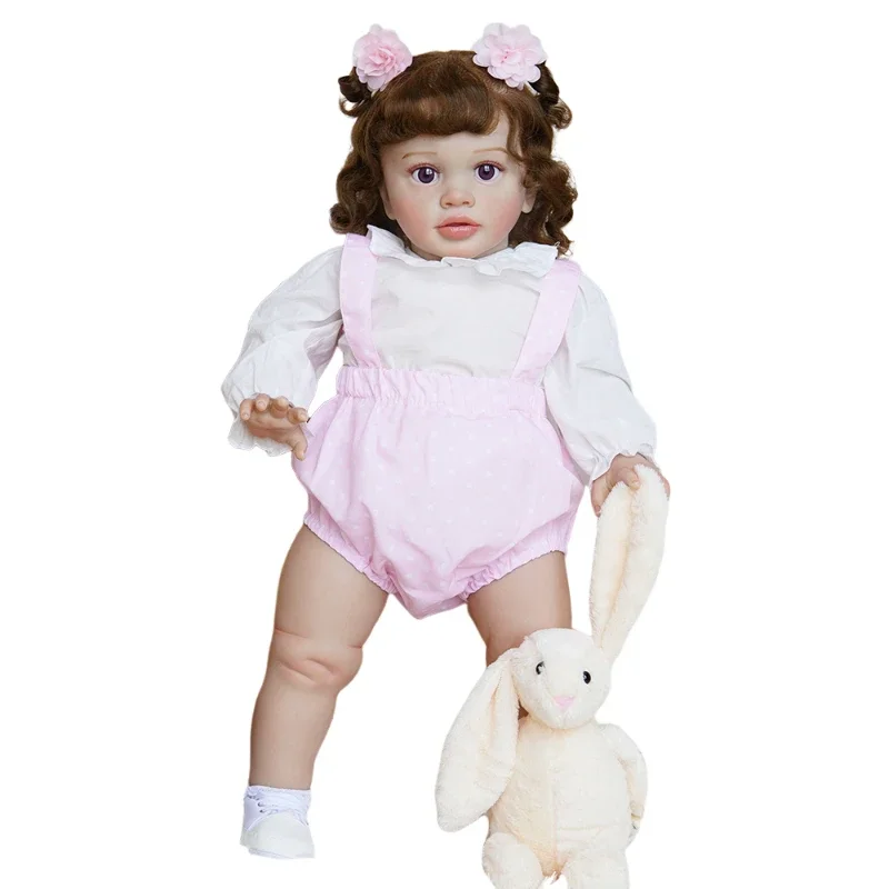 26Inch Popular Reborn Pippa Real Looking Toddler Huge Size Baby Girl Lifelike Soft Touch with 3D Skin Implantation Hair Art Doll