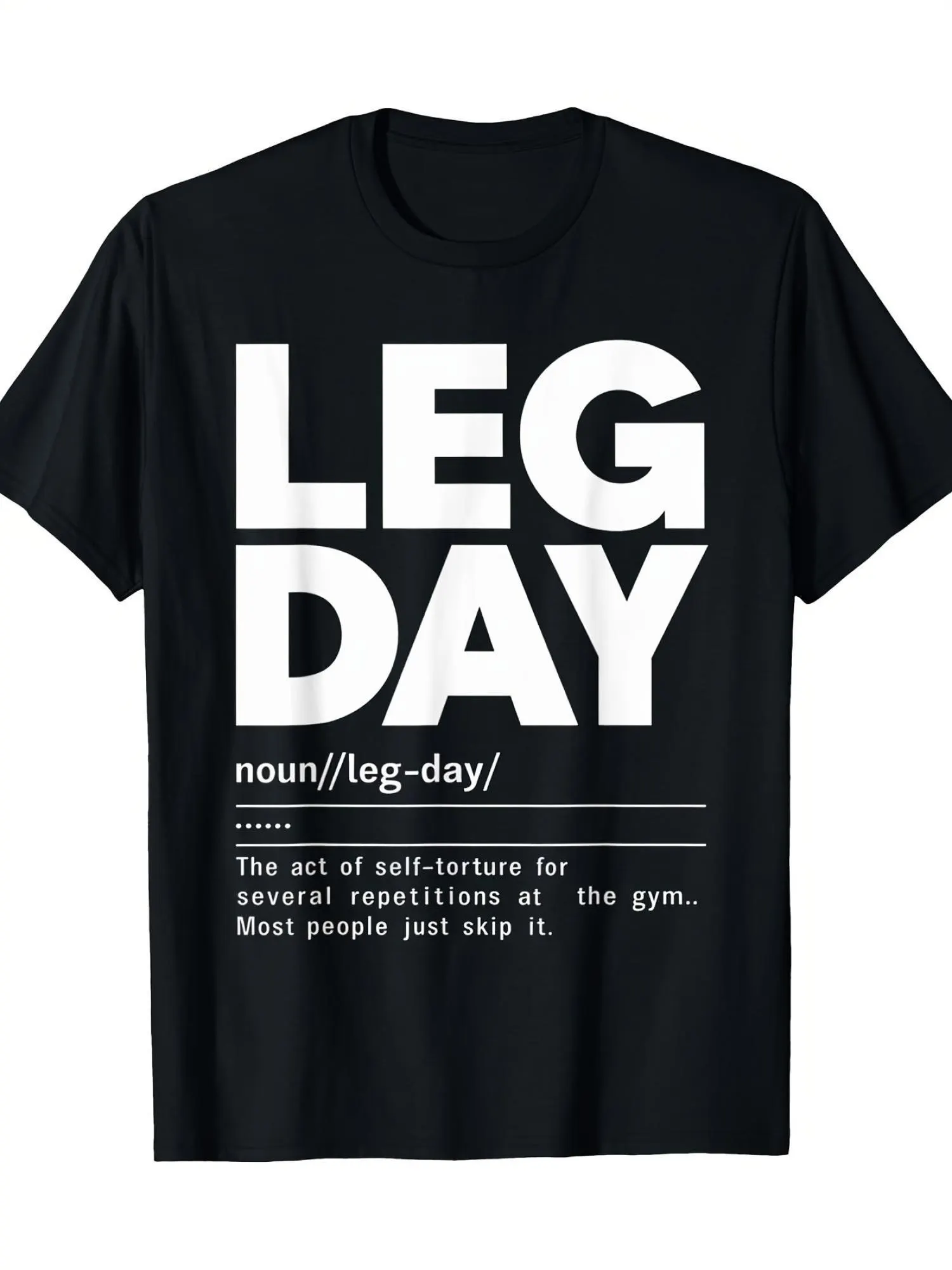 

Gram Christmas Men's Fitness Training Day Definition T-Shirt - 100% Cotton Casual Sports Shirt with Humorous Workout Slogan, Regular Fit Short Sleeve Crew Neck Top Suitable for Year-Round Wear, Leg Training Motivation Gear