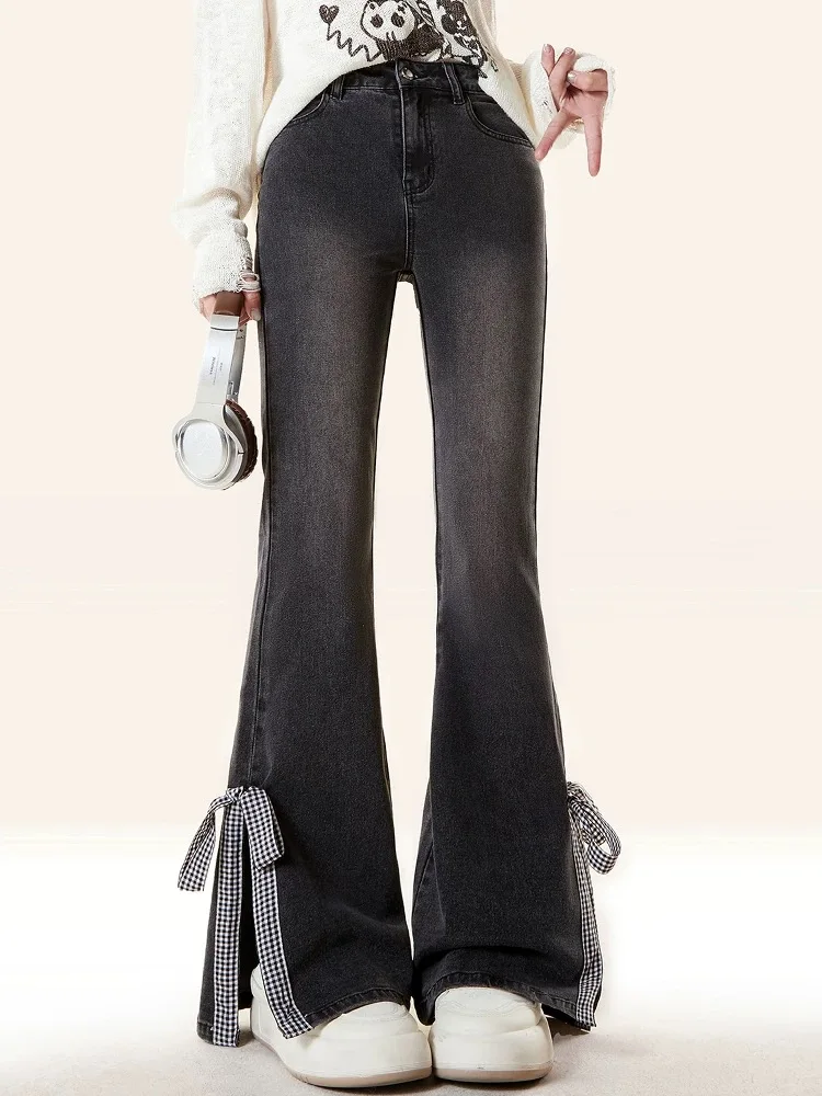 

Women's Black Gothic Jeans Cargo Baggy Y2K Japanese Harajuku Aesthetic Retro 90s Casual Jeans Trousers Pants Clothing 2025 New