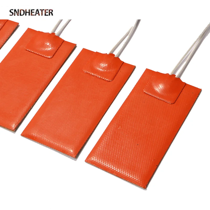 SNDHEATER Electric Silicon Heating Plate Pad 24V 48V 220V with Temperature Control Thermostat Knob 50x50mm 50x100mm for Oil Tank