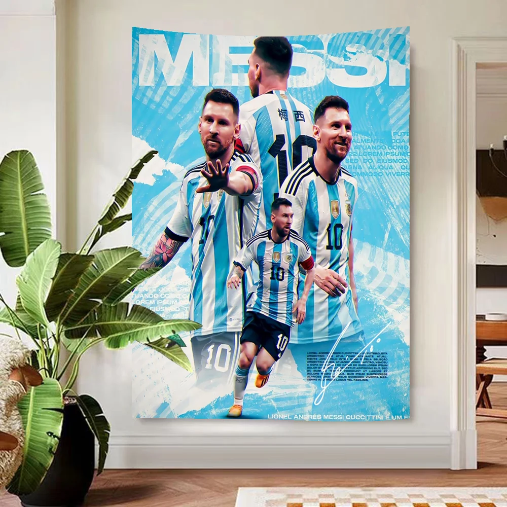ฟุตบอลStar M-Messi Happyวันเกิดพื้นหลังไวนิลผู้หญิงวันเกิดเค้กตกแต่งตารางPhotoshootแบนเนอร์