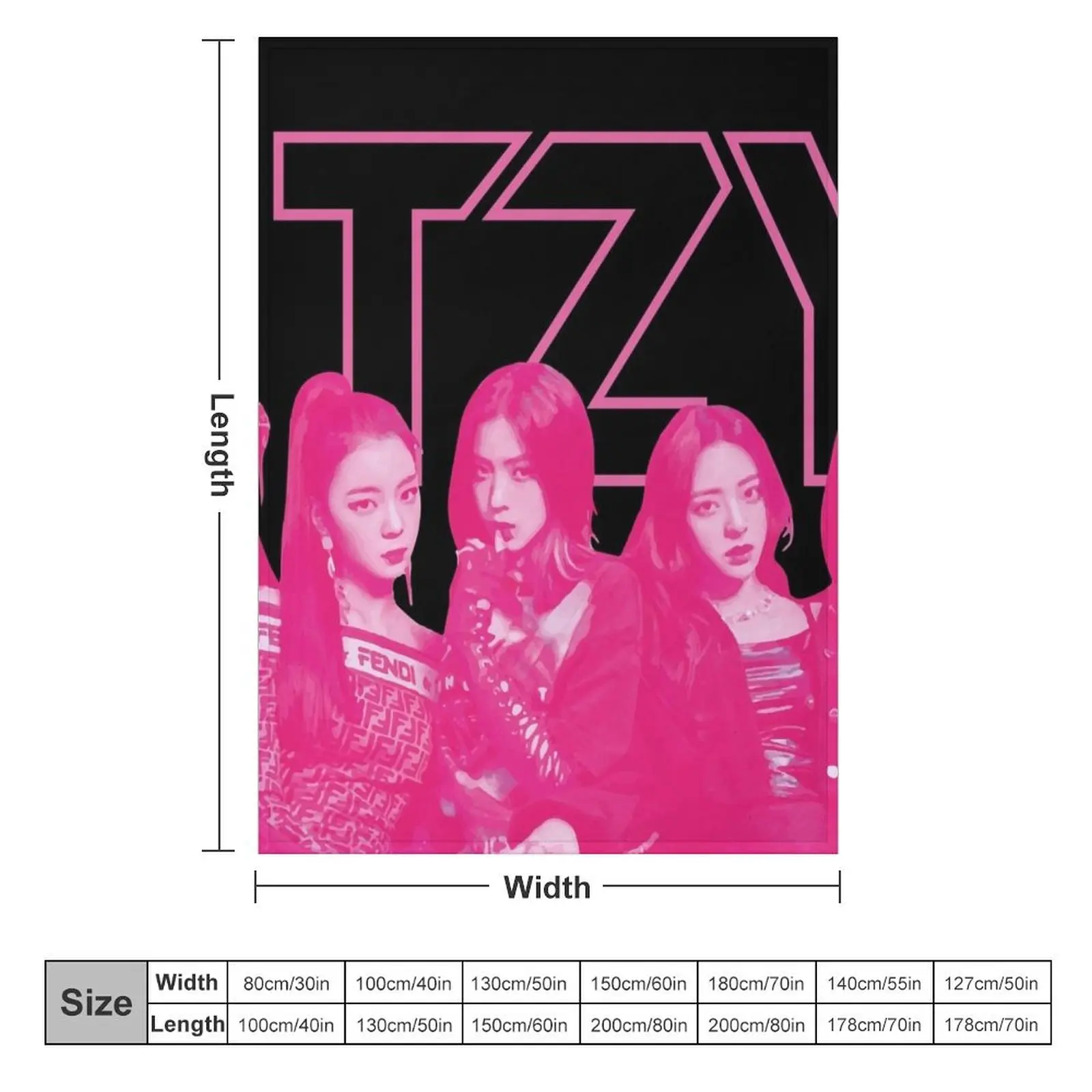 Metal ITZY - Pink (Black version) Throw Blanket sofa bed cosplay anime Blankets