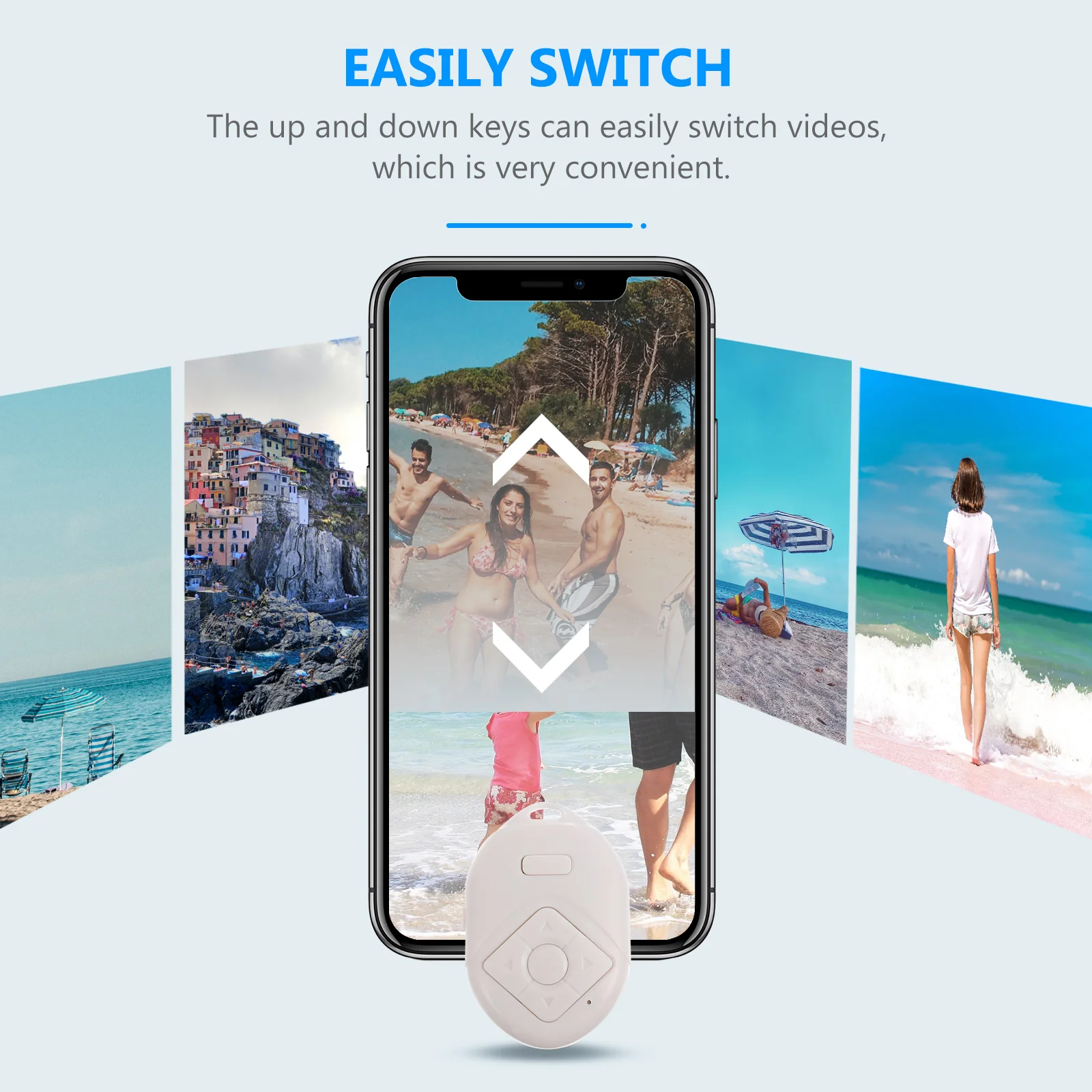 

1pc Remote Control Wireless Camera Shutter 10M Range Volume Brightness Control Universal Smart
