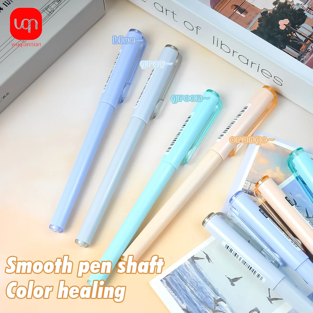 WQN-3/6pcs High-Quality 0.5mm Nib Glue Pens, Multi-Color Shell, Black Ink, Smooth Writing, Office Supplies