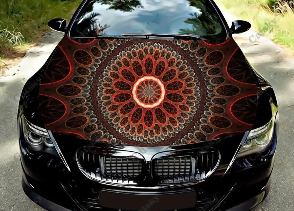 mandala Car Hood Vinyl Stickers Wrap Vinyl Film Engine Cover Decals Sticker on Car Auto Accessories