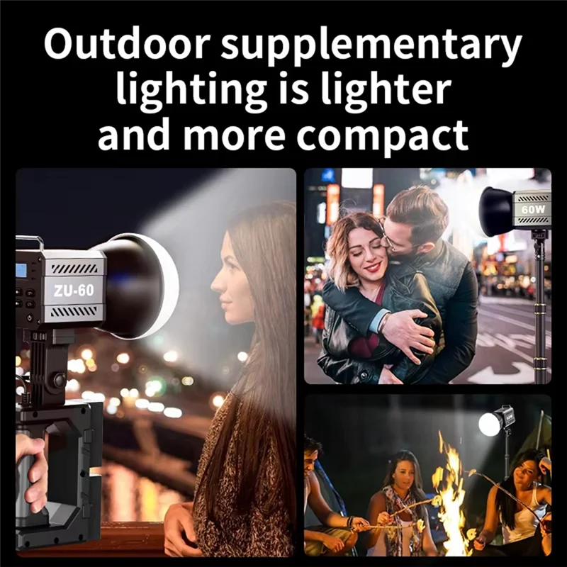 ABKR-60W Handle Photo Studio Light COB 2700-7500K Dimmable LED Video Lights For Vlog Photo Studio Film Livstreaming US PLUG