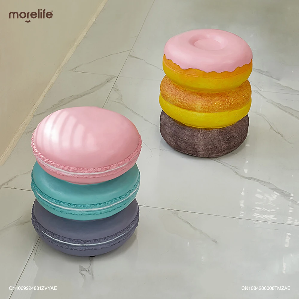 Decorative Props Creative Macaron Colored Biscuit Stools Living Room Shoe Changing Stool Trendy Accessories Footstools Furniture