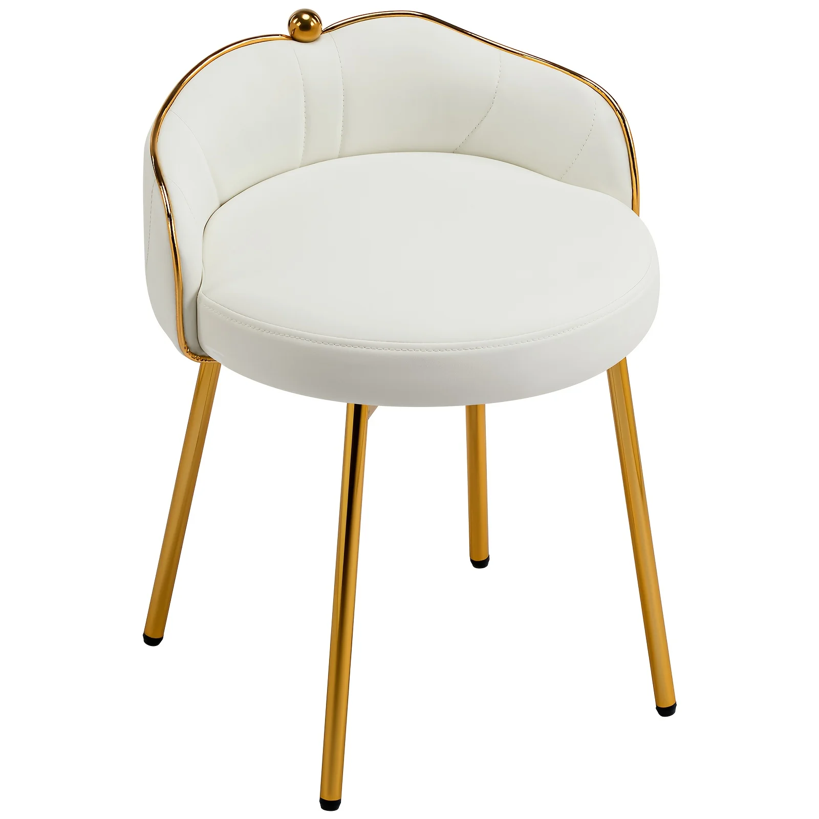 

Upholstered Metal Leg Vanity Accent Stool, Makeup Chair, Ottoman Stool, Living Room Footstool, Suitable for Bedroom, Entryway, Living Room