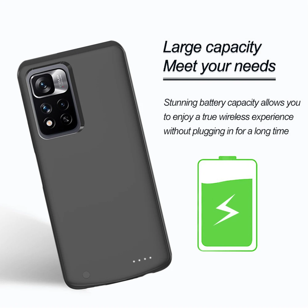 6800Mah For Xiaomi Redmi Note 11 Battery Case Note11 Pro Phone Case Redmi Note 11 Pro Plus Battery Charger Case Power Bank Cover