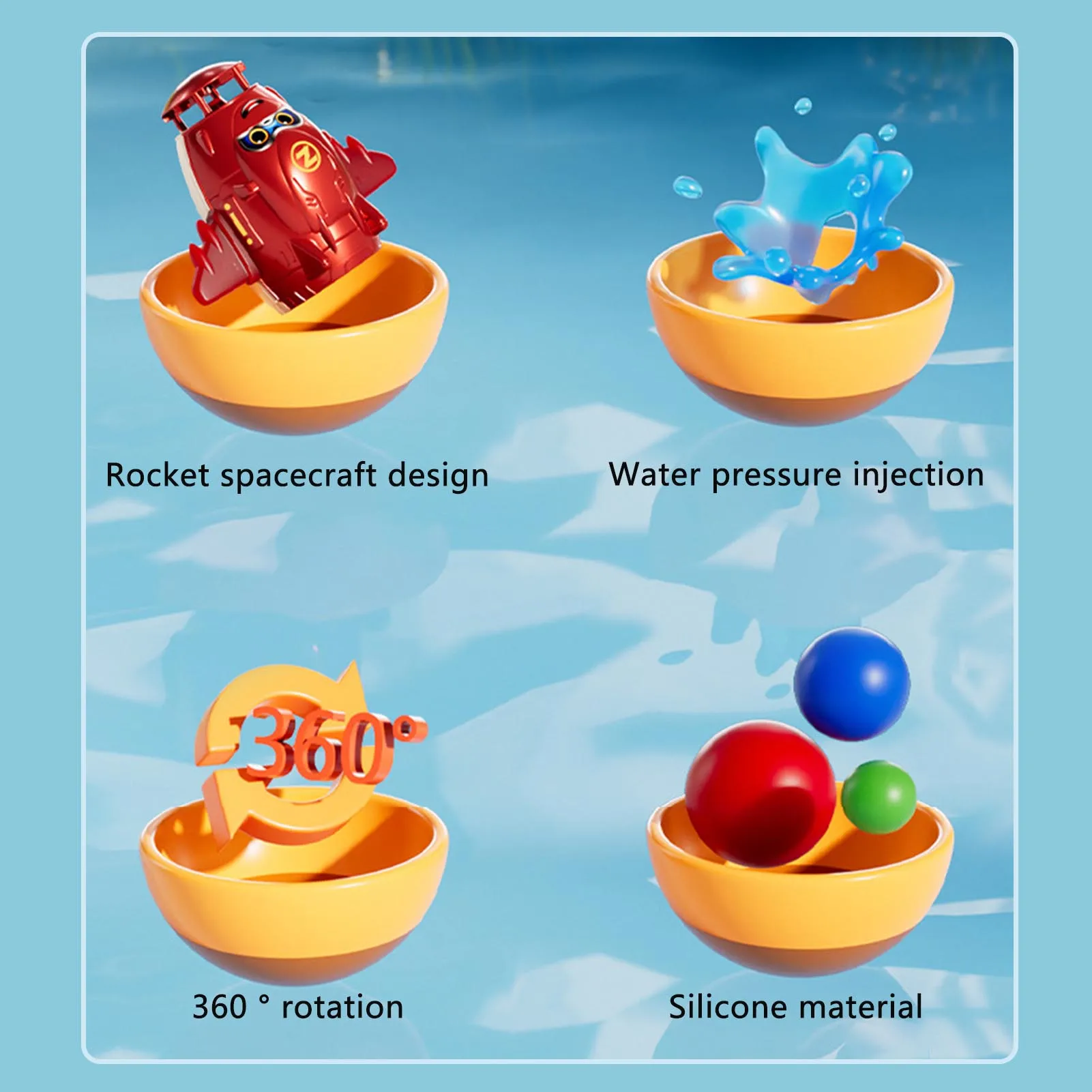 Rockets Launcher Sprinkler Toys Rockets Toys Rotating Children\'s Garden Wiggle ing Toys for Baby Beach Summer Outdoor Toy Gift