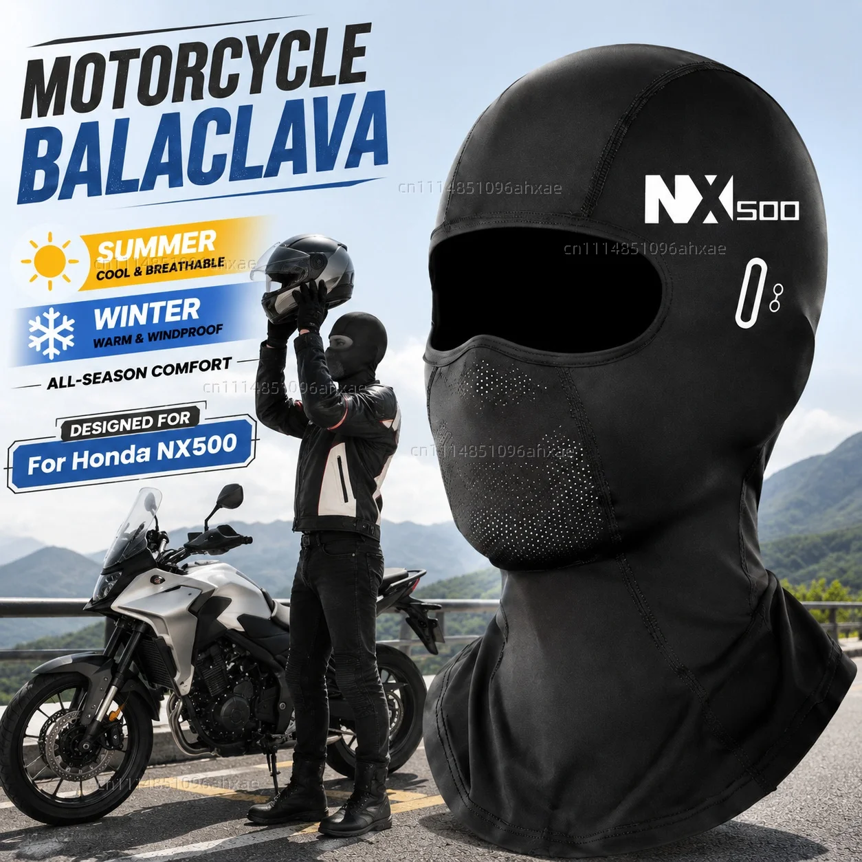 

For Honda NX500 NX 500 2023 2024 2025 NX400 CB500X CB 500X Motorcycle Balaclava Summer Glasses Face Breathable Hole Winter Warm