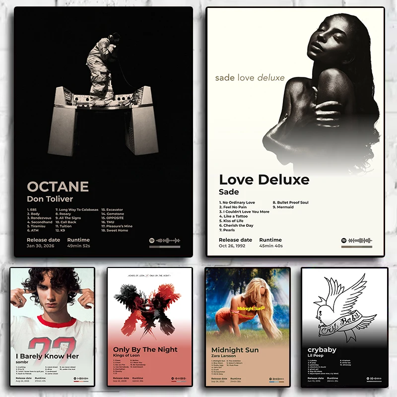 Pop Singer Hip Hop Rapper Band Music Hot Album Tracklist S-Sade Poster Canvas Painting Wall Art Pictures Home Decor Gift
