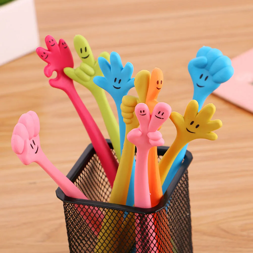 

8Pcs Colorful Funny Flexible Silicone Pens Cartoon Gesture Writing Tools for Students