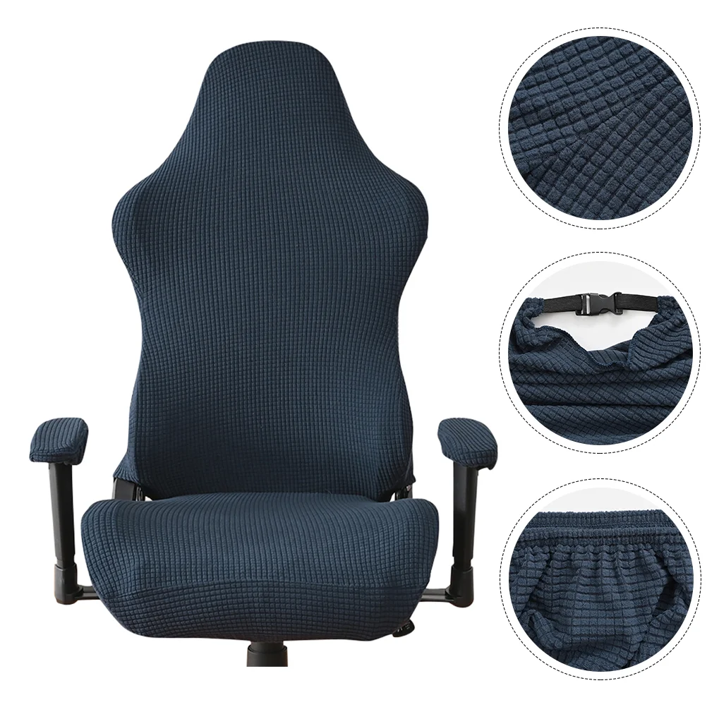 

Computer Desk Chair Covers Gaming Protective Chairs with Armrest Dust-proof Navy