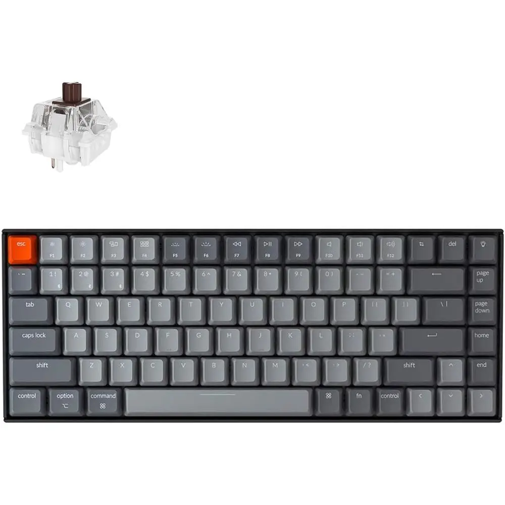 75% Layout Mechanical Keyboard with Bluetooth, White LED Backlit, USB C, Anti-Ghosting, N-Key Rollover, 84-Key Gaming Keyboard f