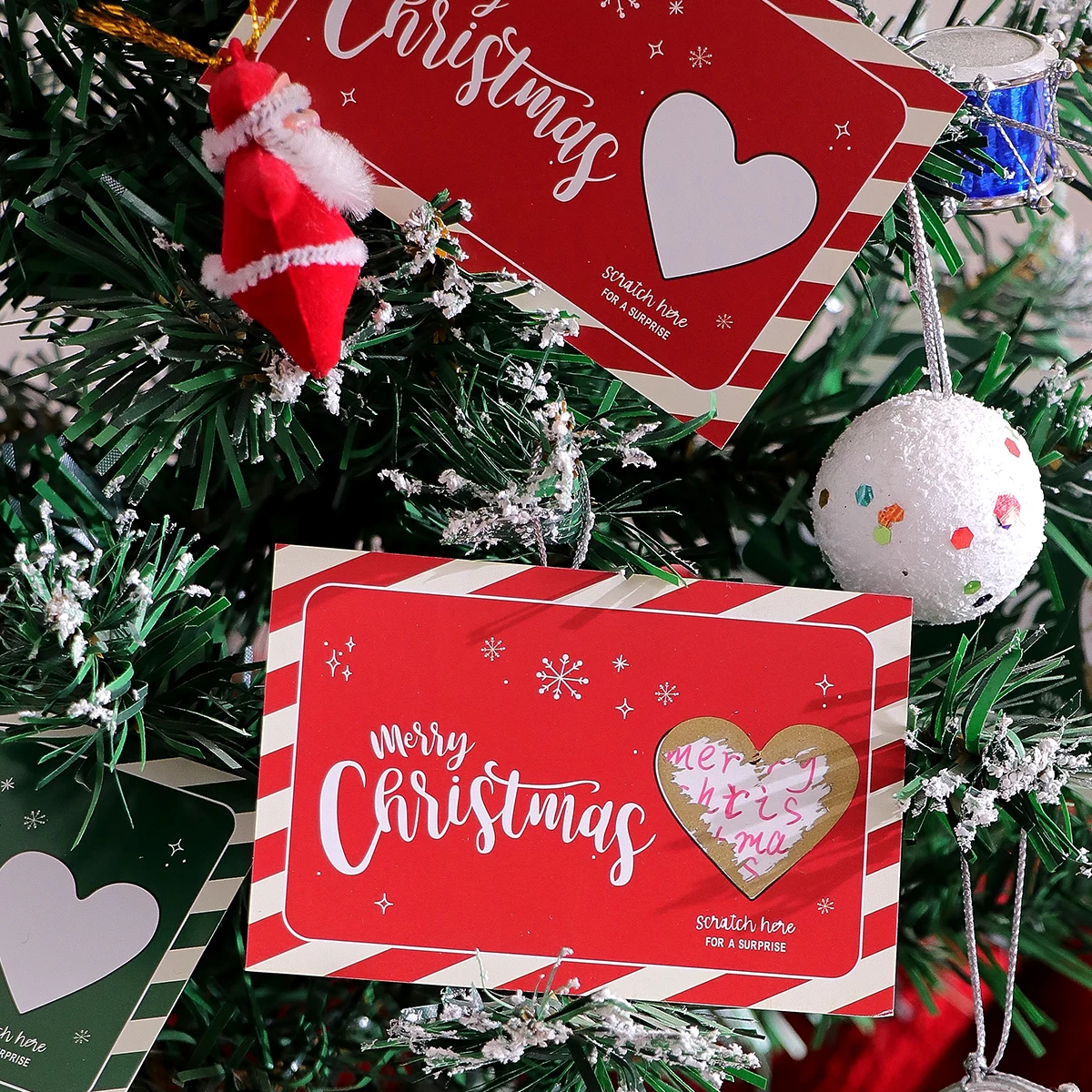 10 Stück/20 Stück Kreative Glückskarten zum Thema Frohe Weihnachten, Niedliche Weihnachts-Grußkarten mit Überraschungselementen – Detail 6