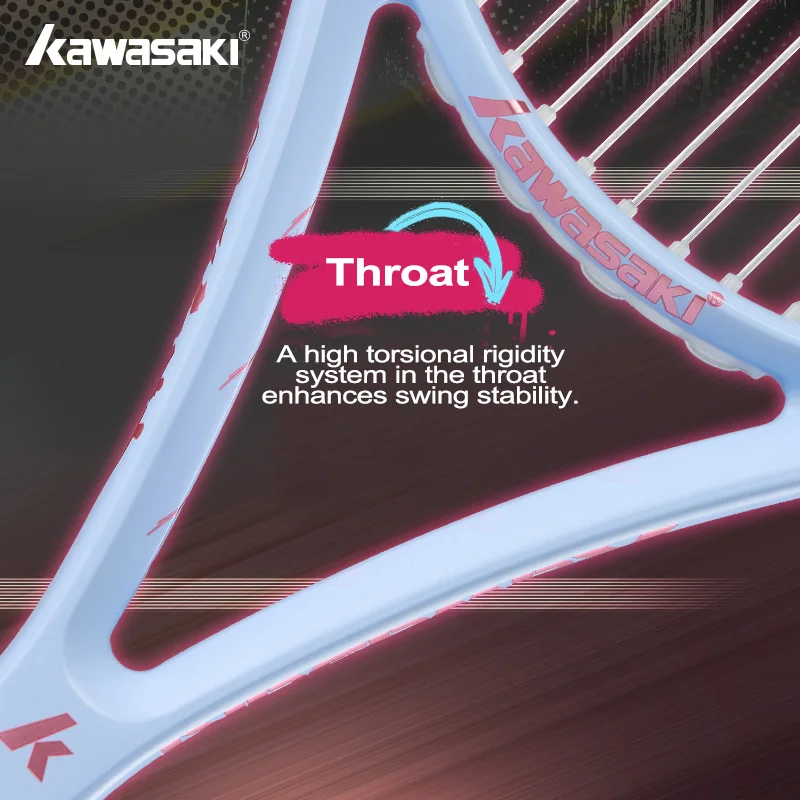 مضرب تنس احترافي من كاواساكي مصنوع من ألياف الكربون ورأس كبير الحجم للتحكم في الطاقة والدوران |   لعبة التنس المتوسطة للبالغين