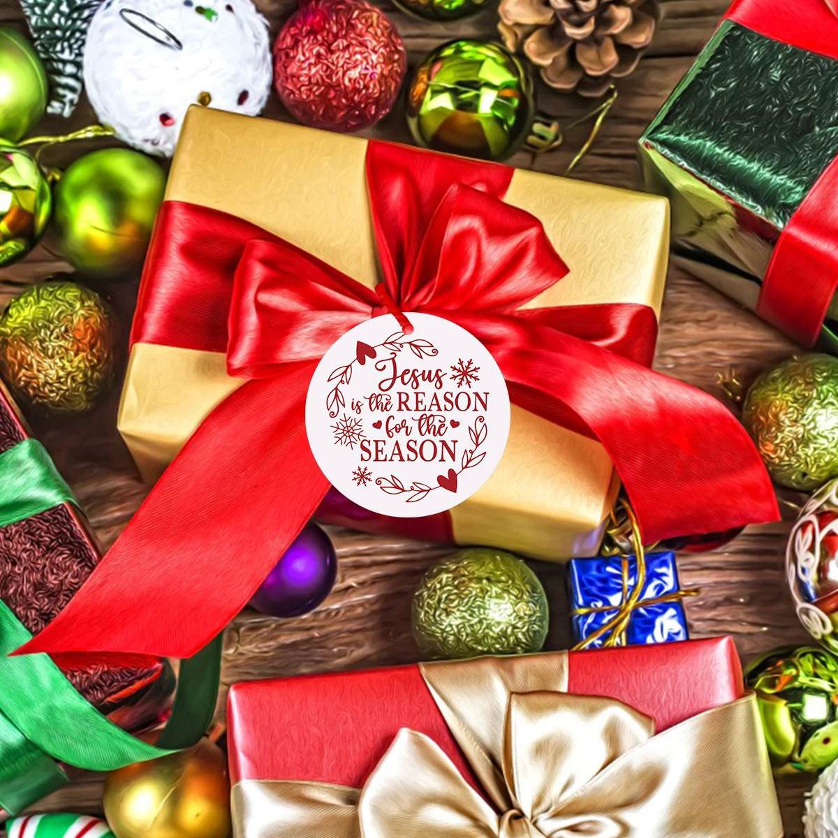 اليسوع هو السبب في زينة عيد الميلاد للموسم ، هدية دلاية من الأكريليك ، زينات معلقة على شجرة الكريسماس ، 1 way