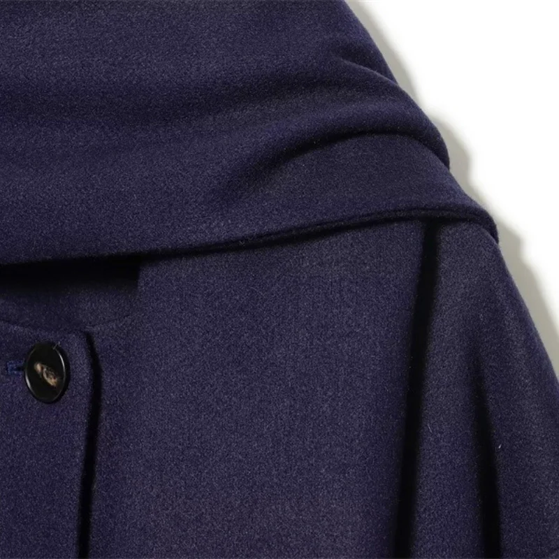 2026 neue Frühling Herbst Frauen Casual Schal Kragen Mäntel Mode Einreiher Taschen Lose Oberbekleidung Pendeln Straße Jacke