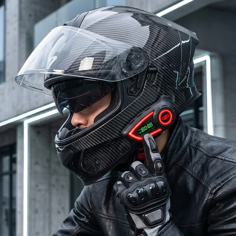 Dual Visor DOT Certified Motorcycle Full Helmets with Blue Tooth Comfortable Lining ABS Material Riding Helmet Factory Wholesale