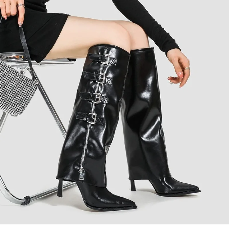 Womens Shoes Fashion Model Pointed Tip High Heel Boots for Woman Exquisite Soft Leather Tube Boots Designer Shoes Botas Feminina