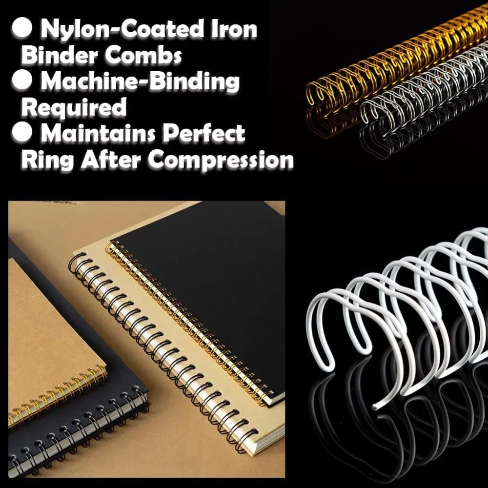 30mm 1-3/16" spiral binding coils for documents, 4:1 pitch, 12" length, white