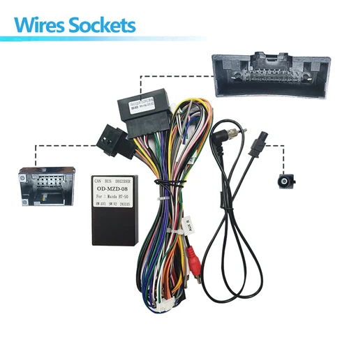 Imagen 2 del producto Decodificador de caja Canbus de radio de coche android para Mazda BT-50 BT50 2012-2017 arnés de cableado de 16 pines conector adaptador de Cable de alimentación