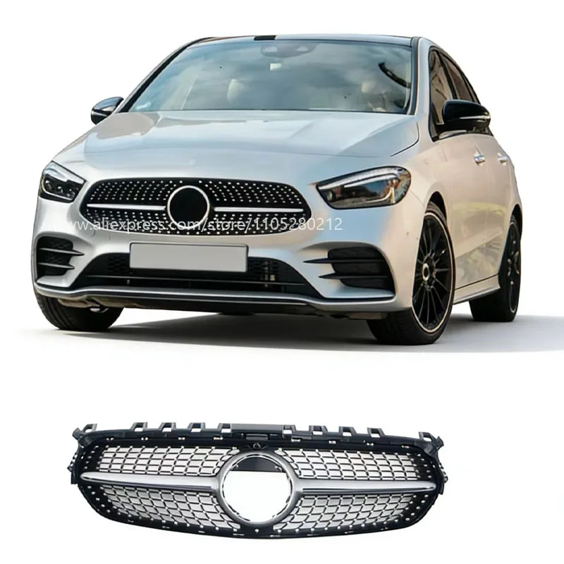 

Подходит для Mercedes-Benz B-Class W247 2020 года, модифицированного в стиле AMG Line, с спортивной решеткой радиатора и спортивной передней панелью с эффектом звездного неба.