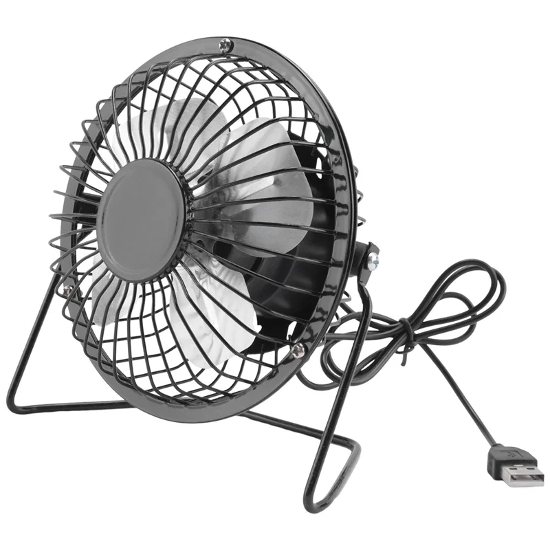 ABSS-2X 5W 5V Solar Panel Powered Fan, Mini Portable Ventilation Cooling Fan 4-Inch USB Fan For Camping Yacht Dog House