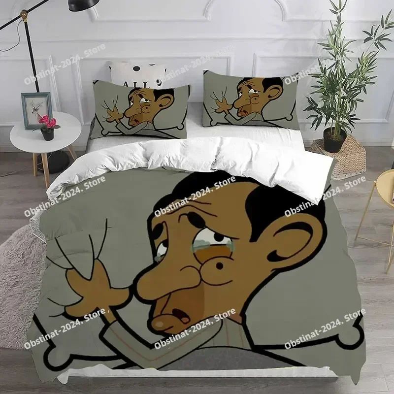 

3D Mr. Bean Animated Series Bedding Set Duvet Cover Full Queen King Size Pillowcase Bed Printed Aldult Kid Bedroom Single Twin