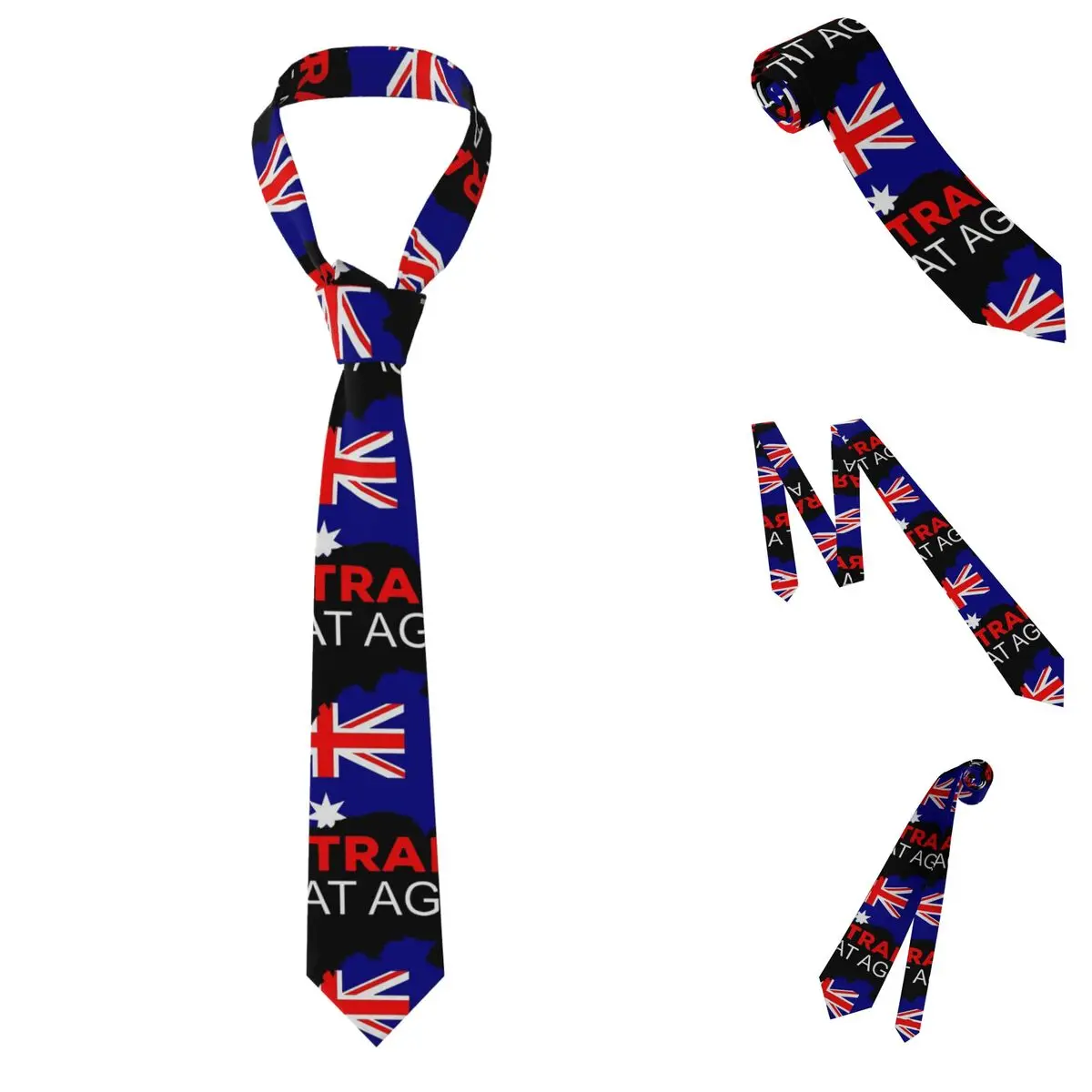 Make Australia Great Again Necktie for Men Silk Polyester Slim Neck Ties Party Accessories Tie Casual Gravatas
