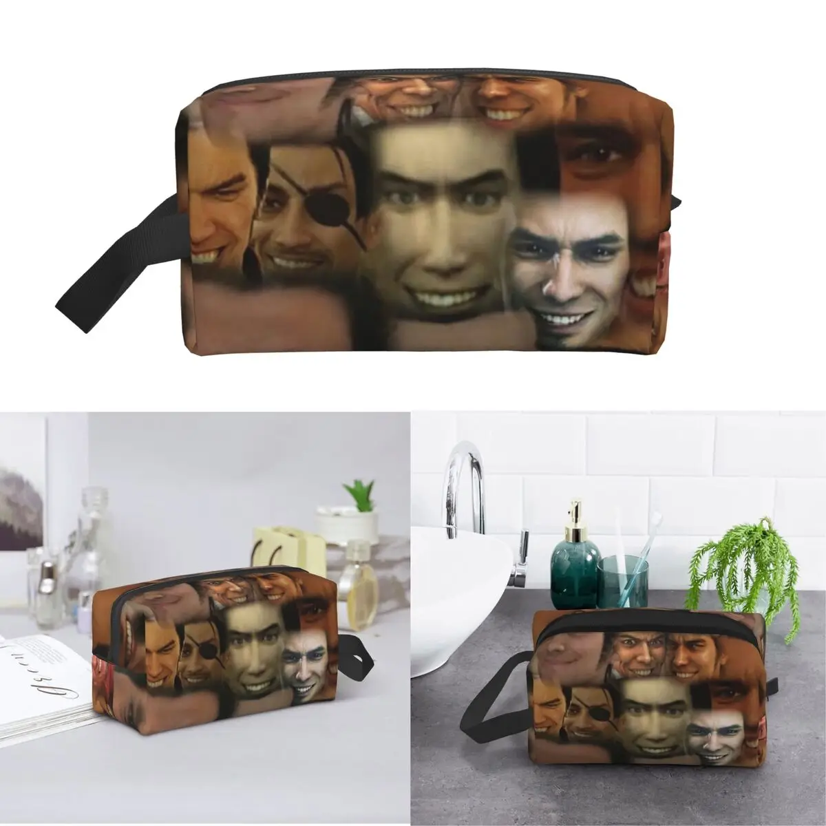 Happy Kazuma Kiryu Makeup Bag Cosmetic Organizer Storage Dopp Kit Toiletry Cosmetic Bag for Women Beauty Travel Pencil Case