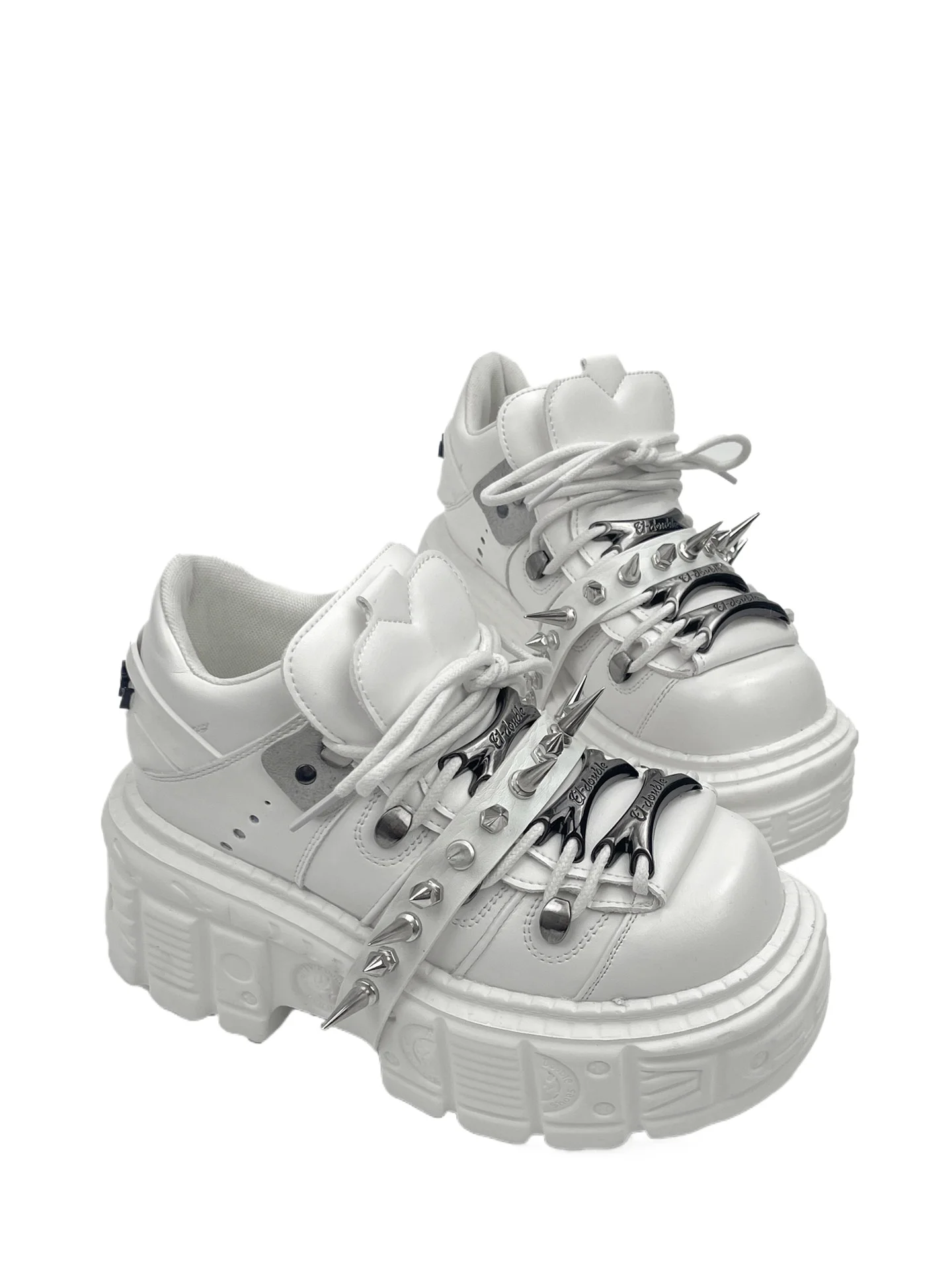 2026 Original Heavy Metal Goth Punk Muffin Platform Rivet Female Cooling Sa Small Man Taller Y2k Babes Shoes