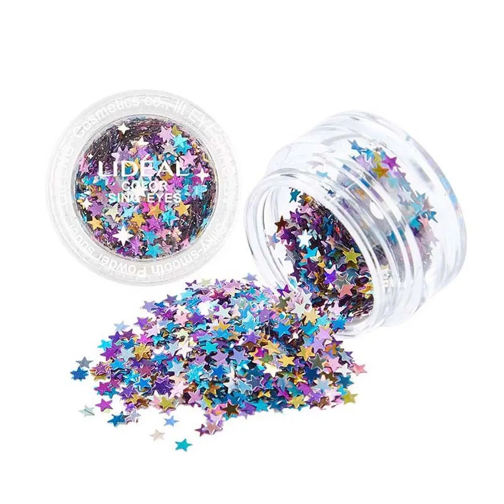 อุปกรณ์เสริมอายแชโดว์เลื่อม Pentagram DIY เครื่องประดับเล็บเล็บ Glitter Flakes Face Sequins เล็บ Eye Highlight Powder